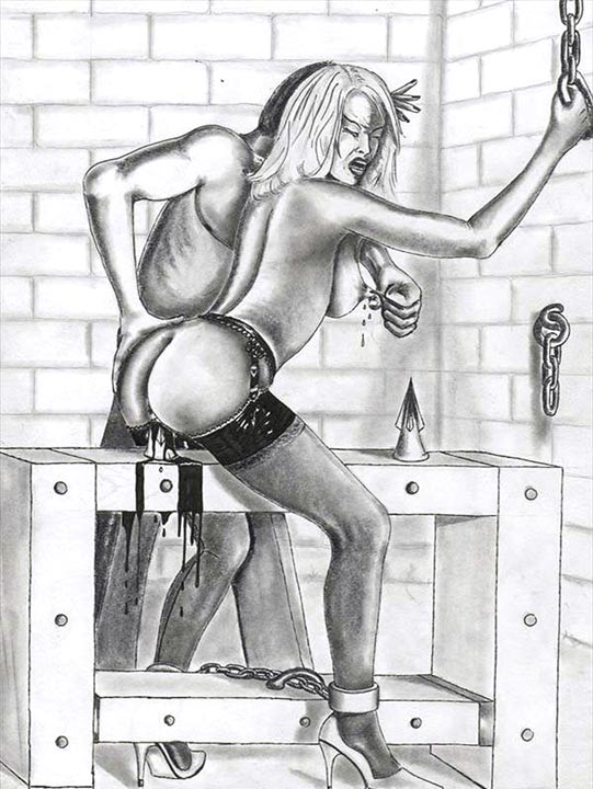 Cruel drawn bdsm artwork - Sick sex art.